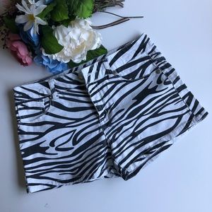 GUESS zebra print black & white shorts girls 16